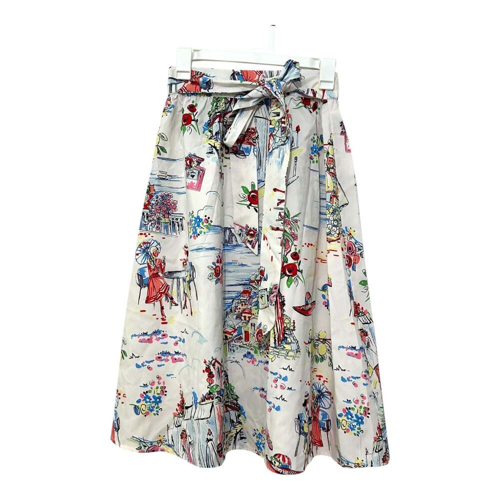 Her Destiny Paris Print Midi Skirt with Tie Waist Size S